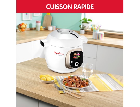 MOULINEX - Multicuiseur Cookeo+ Blanc et Moule 180 recettes YY5412FB