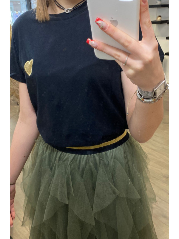 T-Shirt Coeur Noir