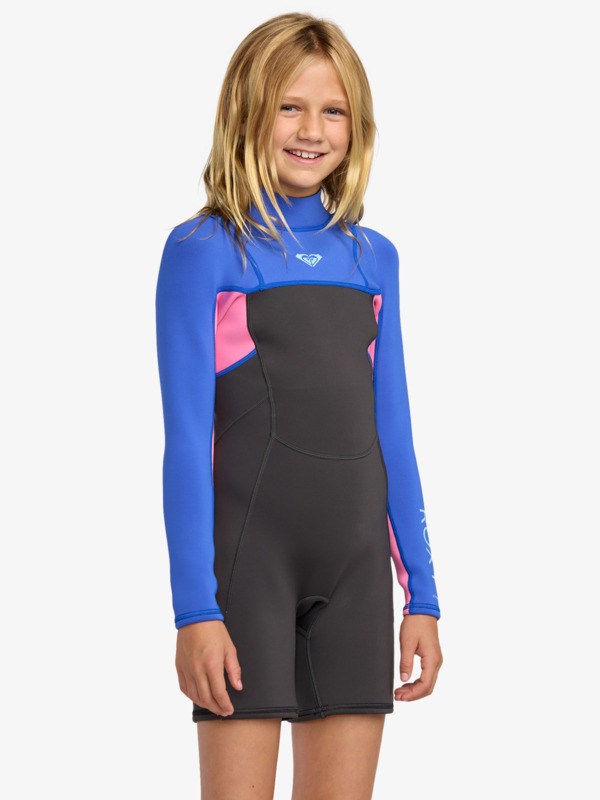 2/2mm Prologue+ Springsuit manches longues Back Zip Bleu Fille 8-16 ans