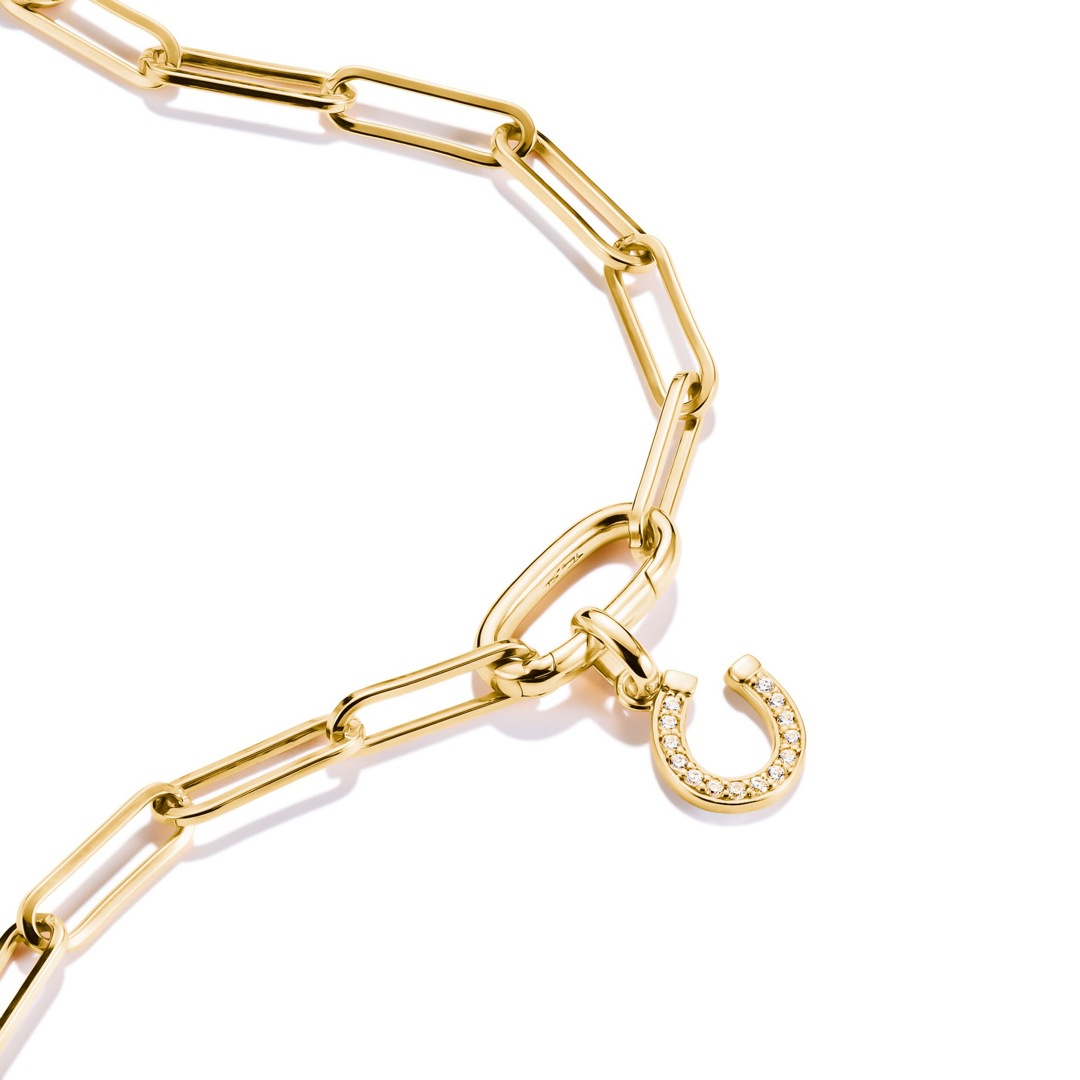 Thomas Sabo Charm-Anhänger Hufeisen mit Steinen Connect vergoldet