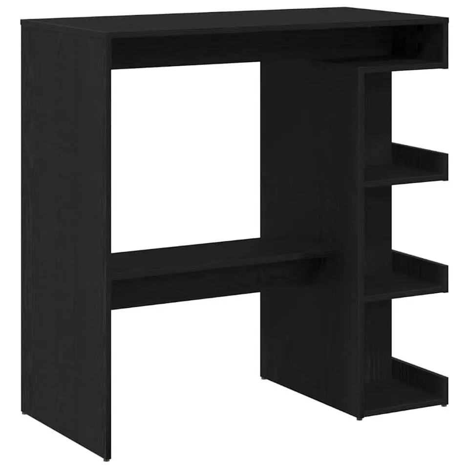 vidaXL - Bartafel met schappen - Zwart eiken - Bewerkt hout - 100x48 cm