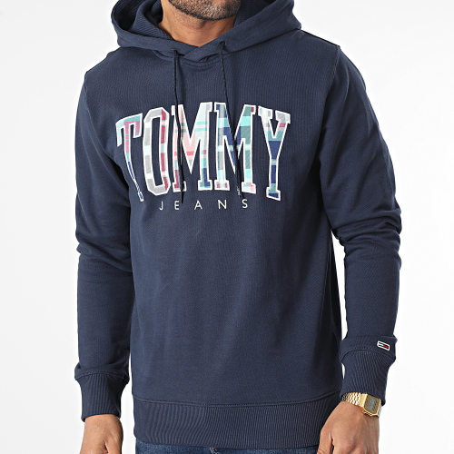 Sweat Capuche Regular Tartan Tommy 5696 Bleu Marine