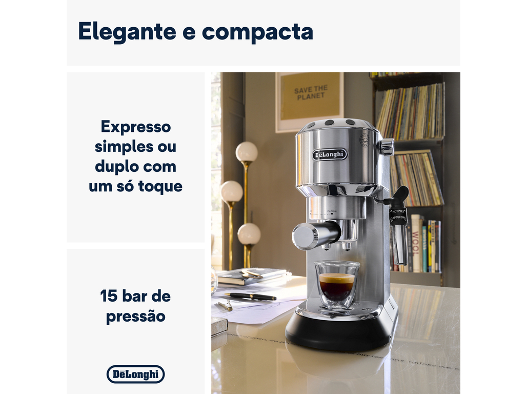 MÁQUINA DE CAFÉ EXPRESSO MANUAL DELONGHI EC685.M DEDICA STYLE