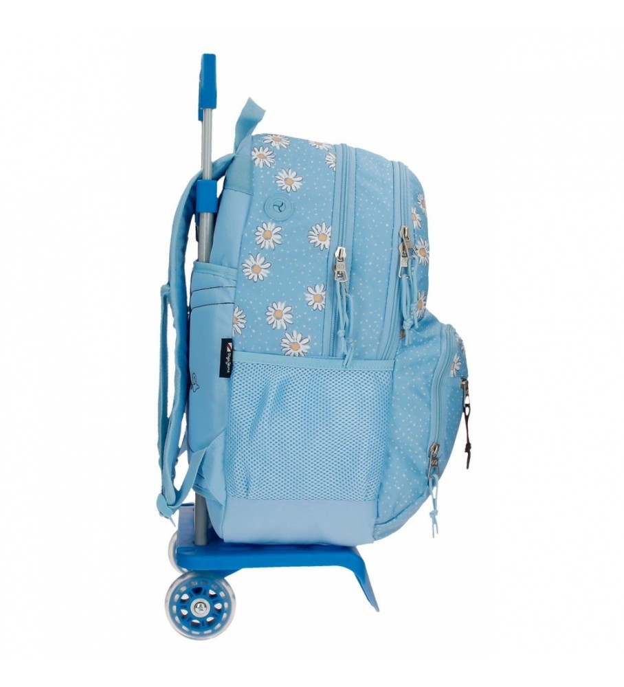 Mochila Pepe Jeans Katherine com compartimento duplo e rodinhas.