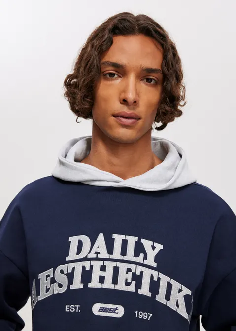 Hoodie college blauw (BLW.D)