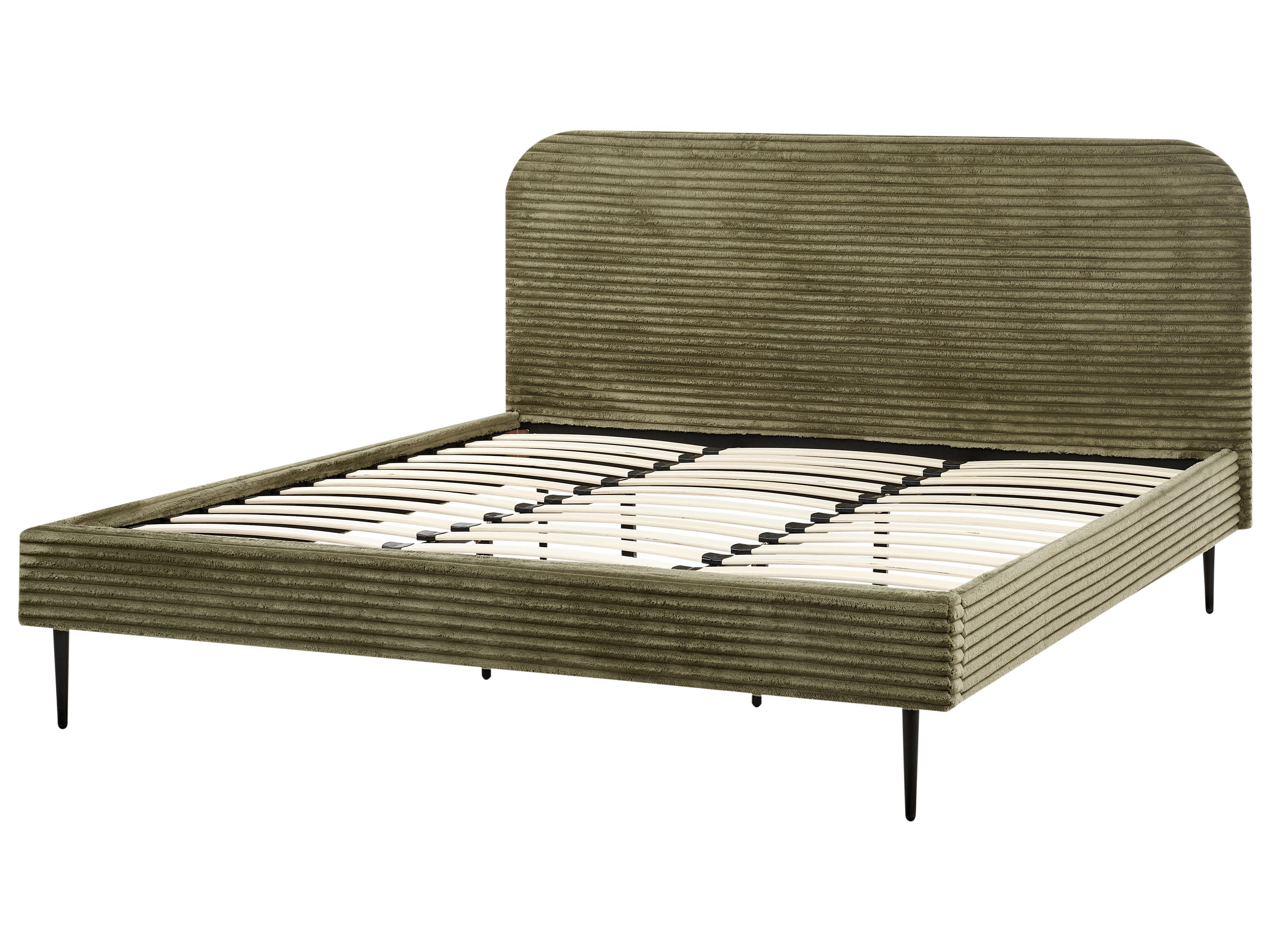 Bed Corduroy FLAYAT 180 x 200 cm Groen