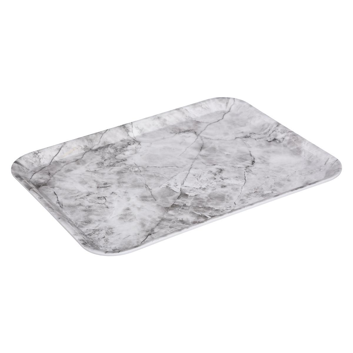 PLATEAU 33X43CM MARBRE BLANC