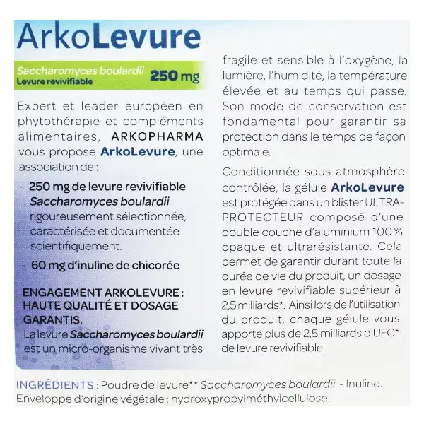 Arkopharma Arkolevure 10 cápsulas