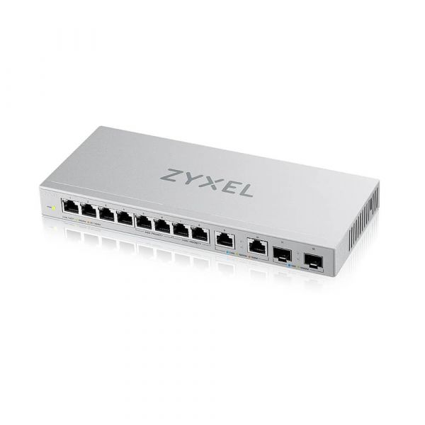 Switch Ethernet Gigabit Zyxel de 8 portas, 2 portas 2,5G, 2 SFP  não geridos, QoS ACL, cinzento