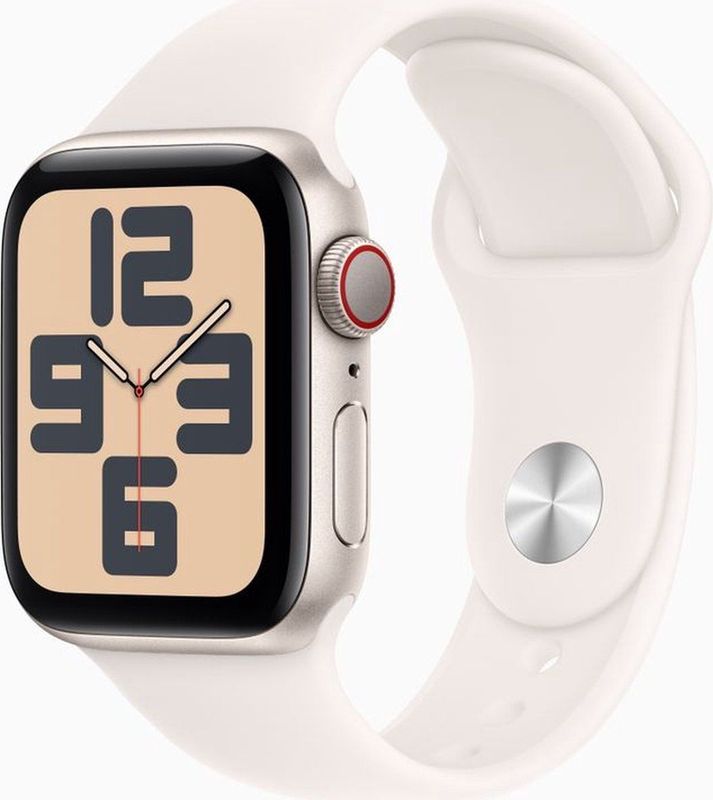 Apple Watch SE 2024 GPS + Cellular 40mm Starlight Aluminium Case with Starlight Sport Band