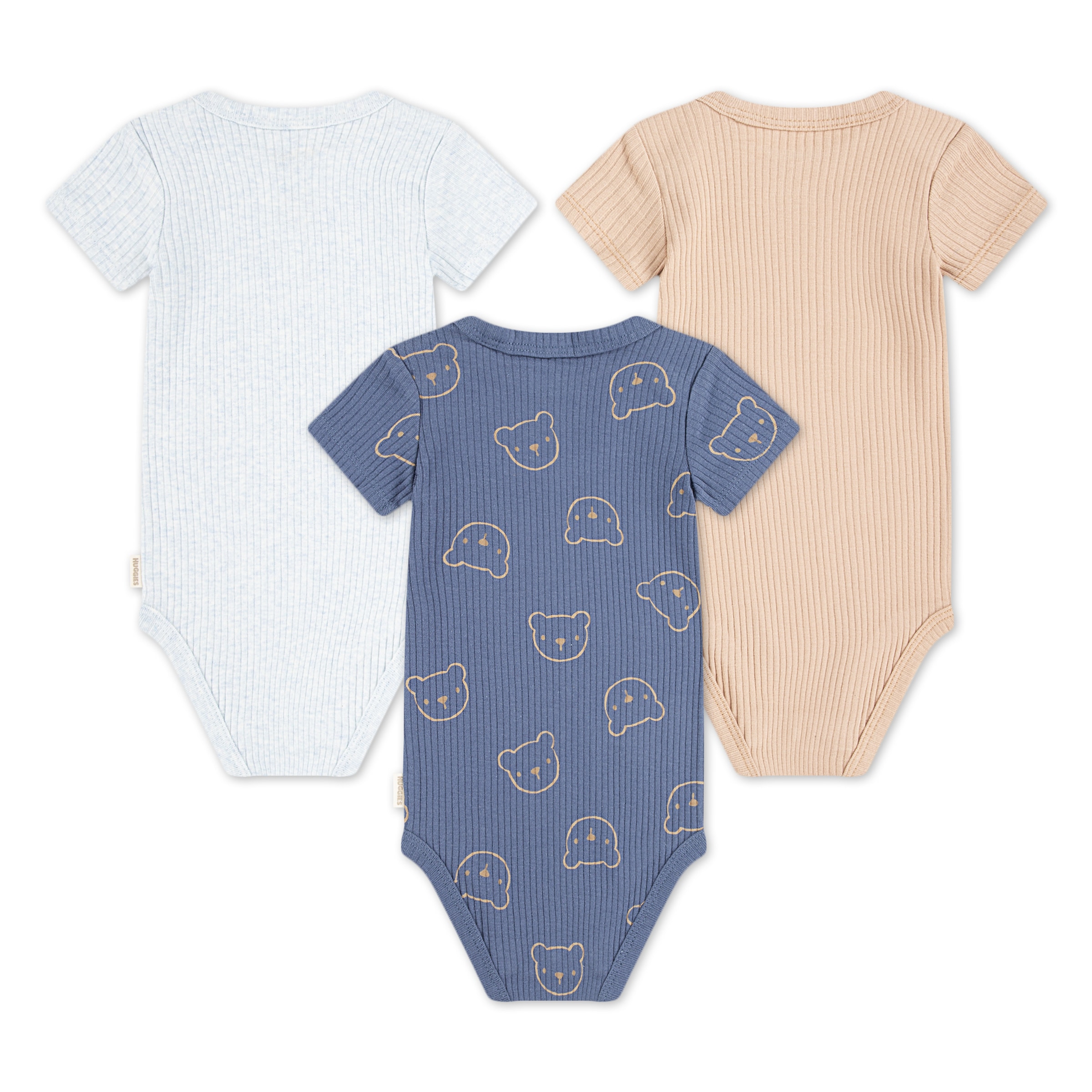 HUGGIES babywear Kurzarmbody »HUGB 3PK BODYSUIT« Packung, 3 Stk. aus softer, gerippter Struktur