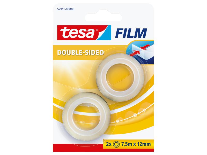 tesa Doppelseitiges Klebeband Film 12 mm x 7.5 m Doppelseitiges Klebeband, 7.5 m x 12 mm