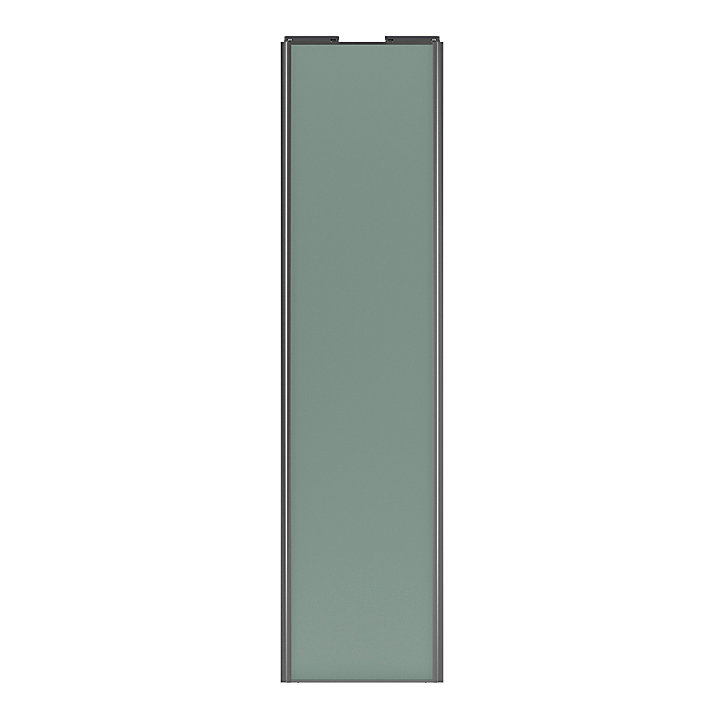 Porte de placard coulissante vert de gris profil gris GoodHome Arius H. 248,5 x L. 62.2 cm + amortisseurs