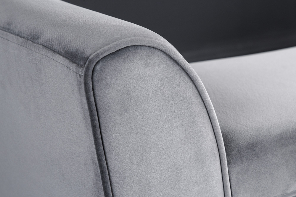 Design Sitzbank SCARLETT 90cm grau silber Samt