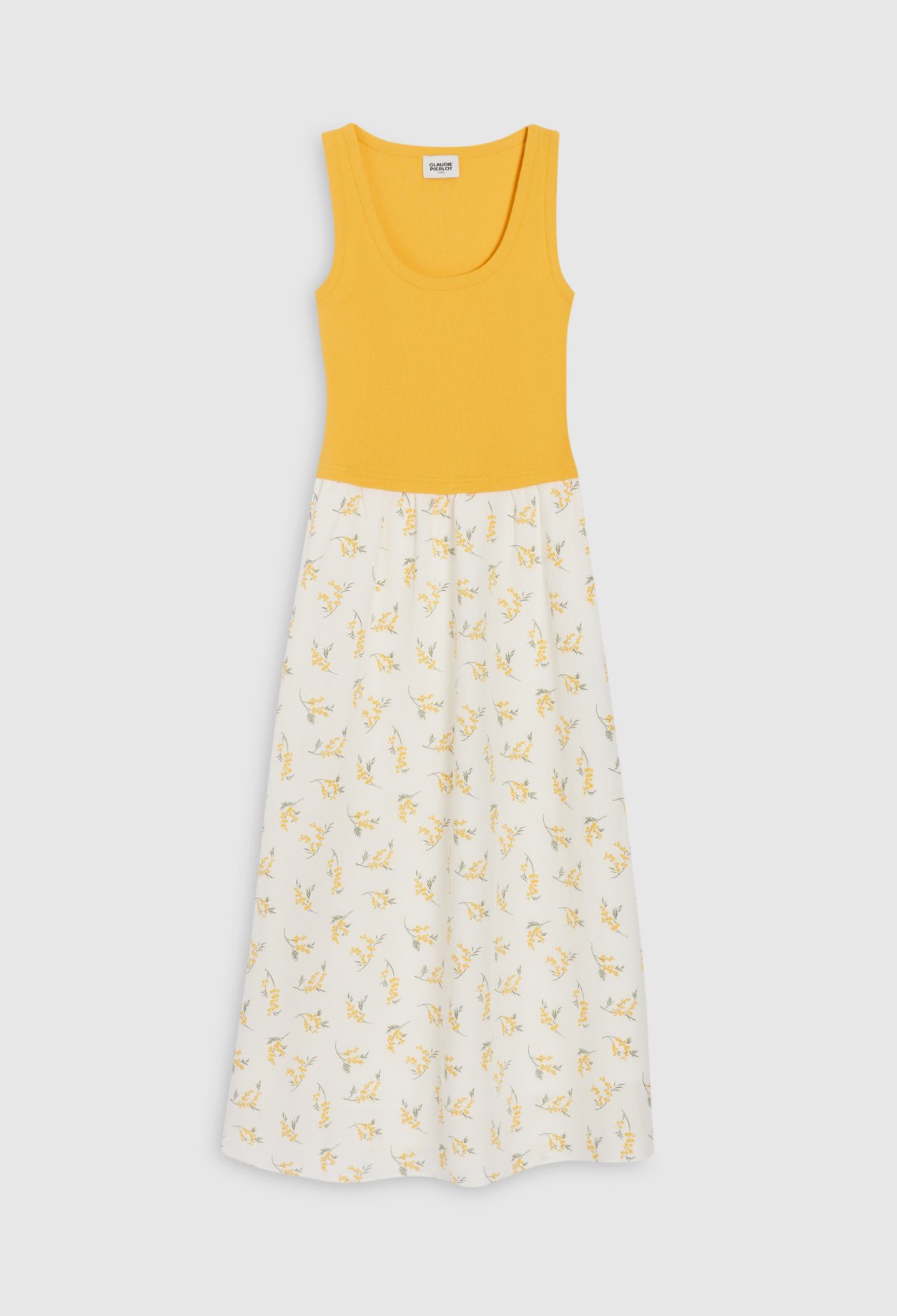 Robe midi bimati&egrave;re mimosa
