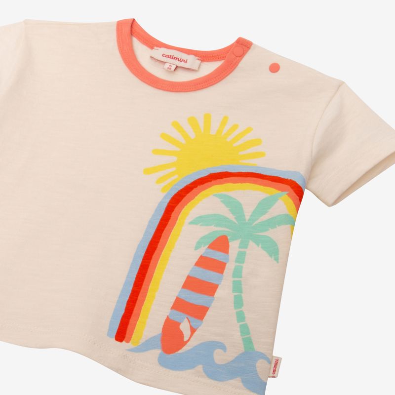 T-shirt bébé garçon vacances blanc Catimini Blanc