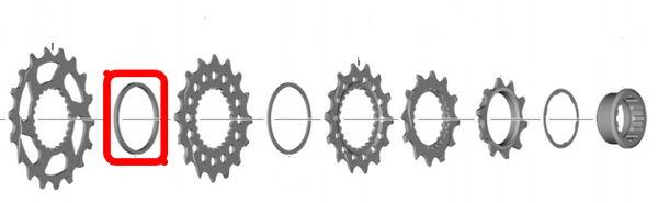 KASSETTEN-DISTANZRING 1.95mm für 12fach Micro Spline Body  schwarz