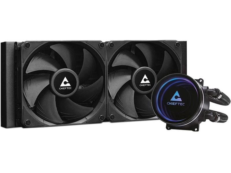 Chieftec Wasserkühlung Iceberg 240 DARK All-In-One CPU-Kühler mit Infinity-Mirror ARGB Kühlblock
