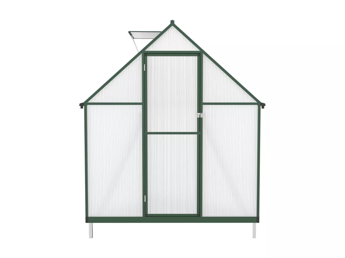 Serre de jardin en polycarbonate et aluminium - 4 m² - Vert - ASTELIA