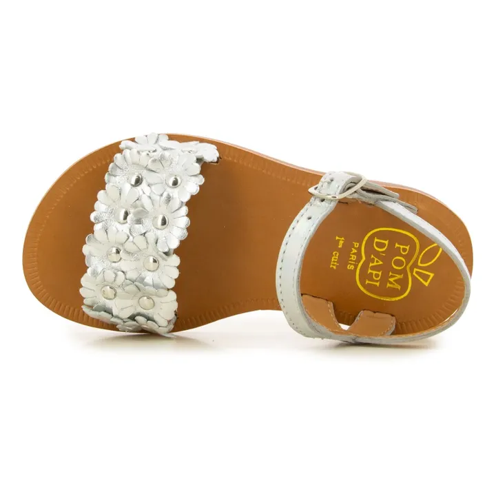 Pom d'Api Sandales Plagette Multi Flo | Argenté