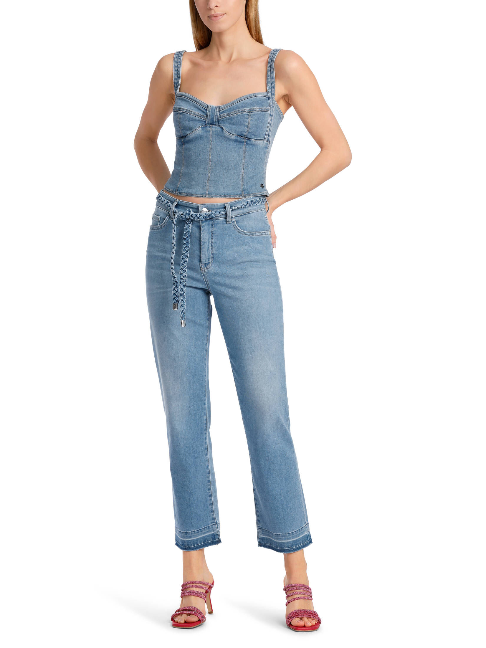 Marc Cain| Damen Jeans FYLI Straight Leg verkürzt