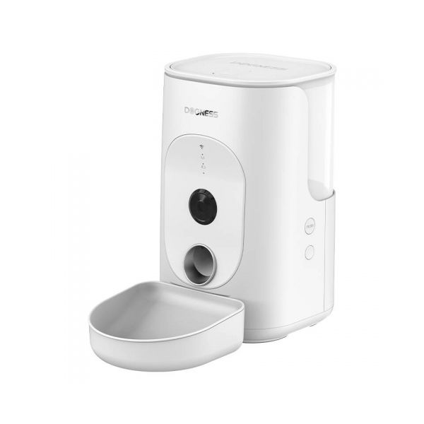 Dogness Dispensador Inteligente de Alimentos F15 Wifi 4l com Câmara com Tigela Plástica Branco