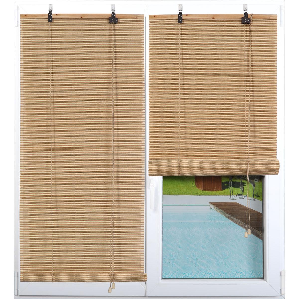 STORE ENROULEUR LATTES BAMBOU 200X200CM NATUREL BEIGE
