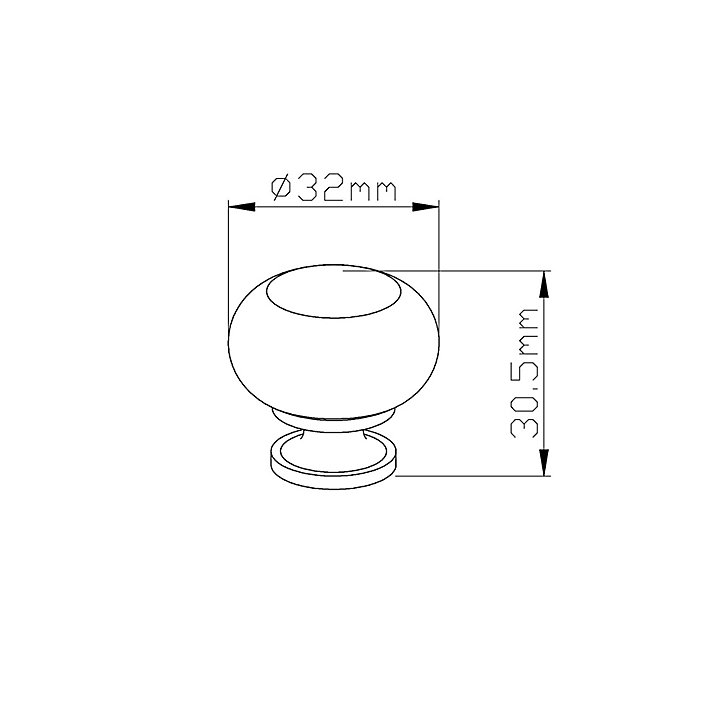 Poignée de meuble de cuisine GoodHome Chervil Argent L. 3.2 cm, 2 pièces