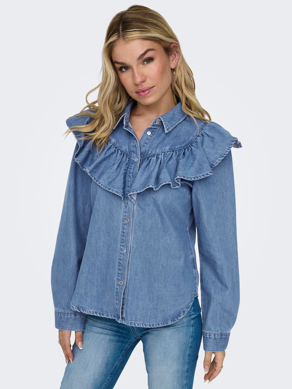 ONLINDIGO Jeanshemd Medium Blue Denim
