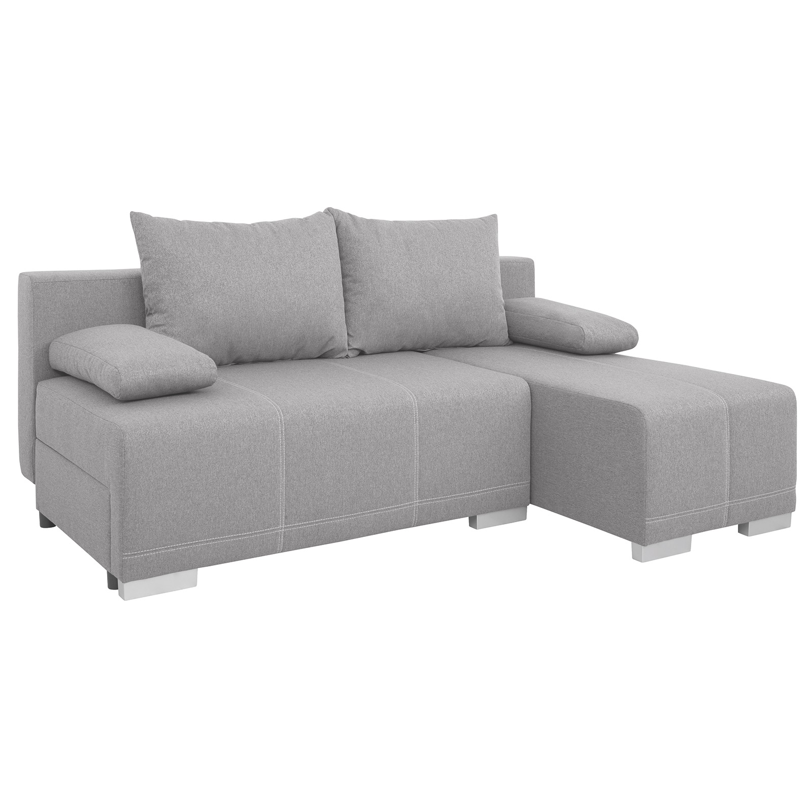 Ecksofa - grau - Webstoff - Liegefunktion und Staukasten