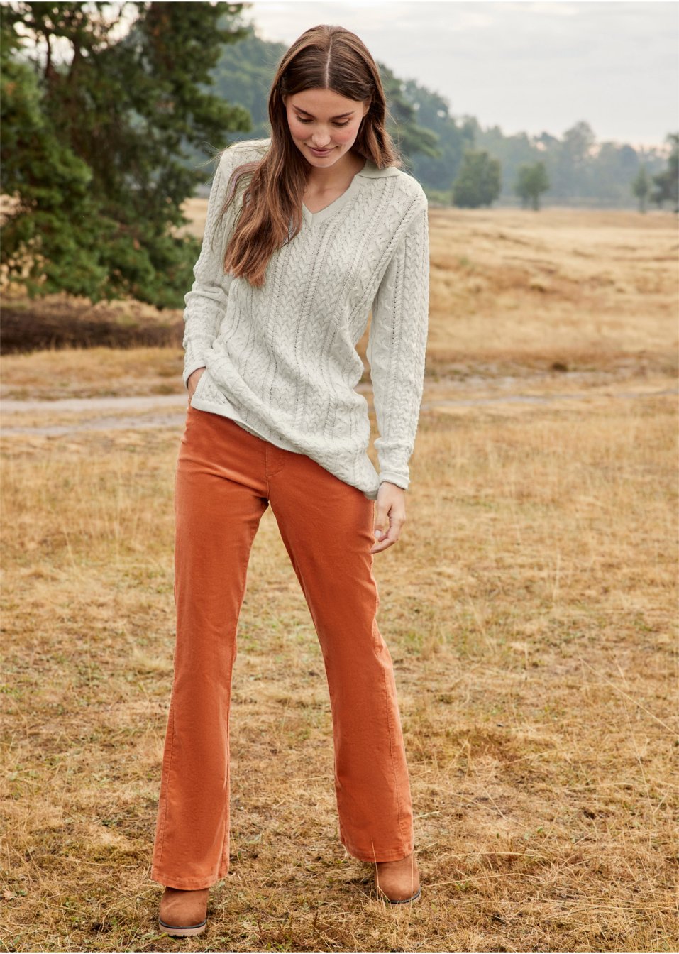 Pull ample en coton avec col polo