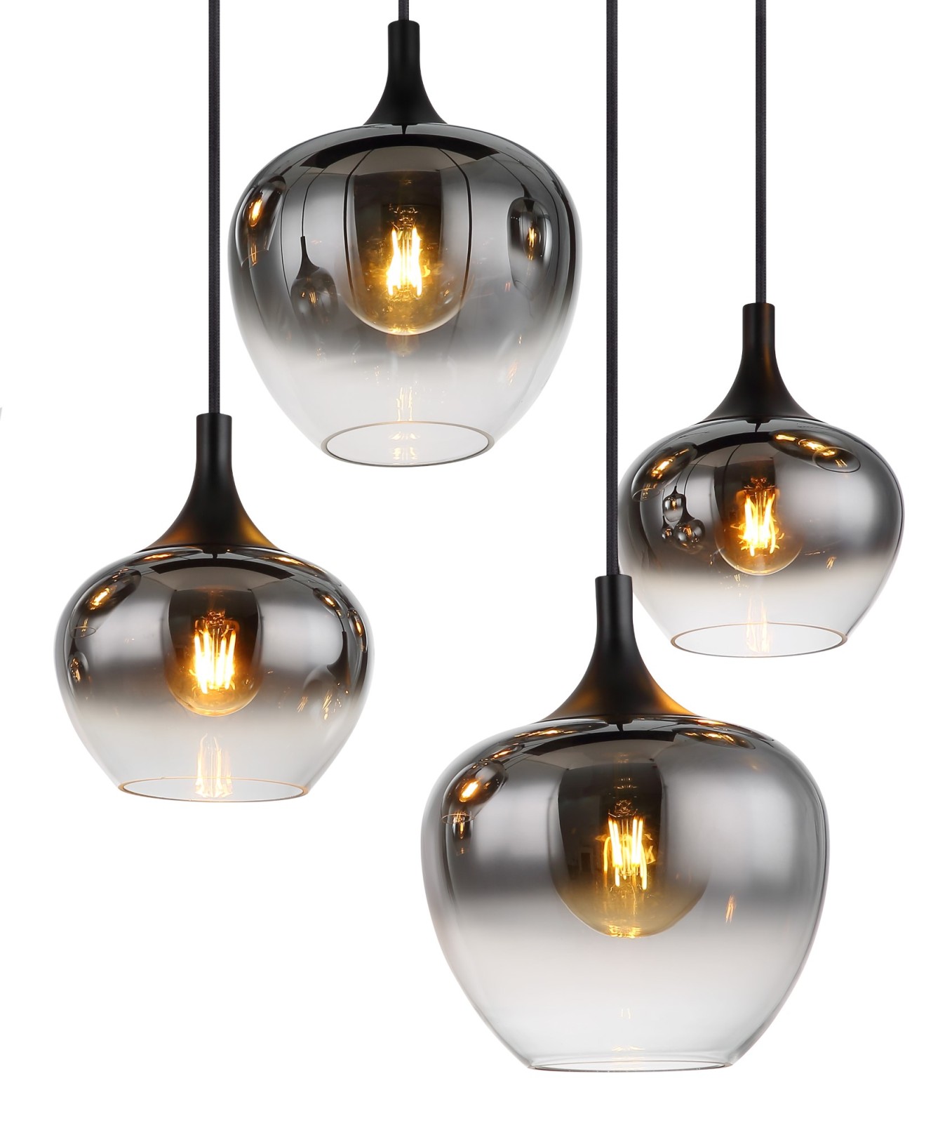 Hängeleuchte - schwarz matt - 120 cm hoch
