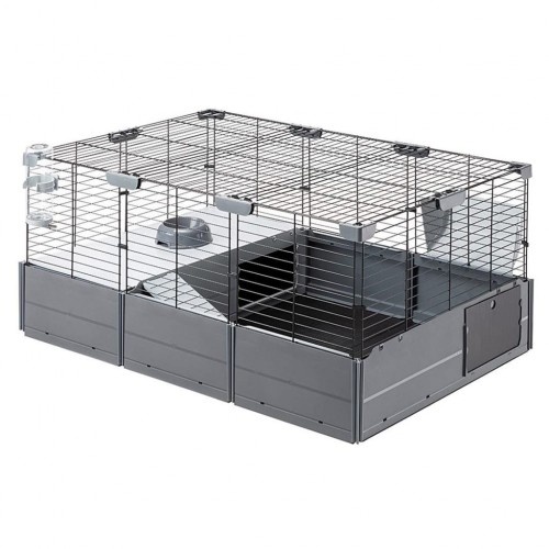 Casa cinza Ferplast Multipla para porquinhos-da-índia e coelhos.