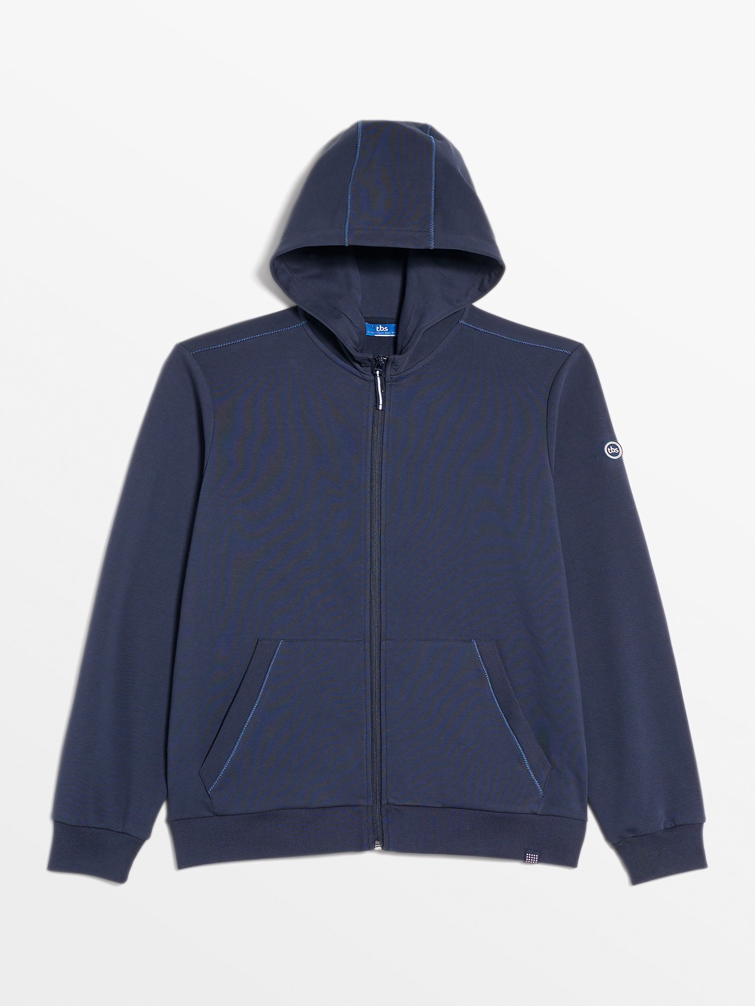 Sweat Homme Molletonné A Capuche Marine