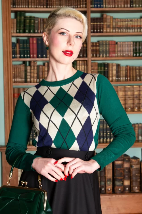 Vixen Argyl trui in multi