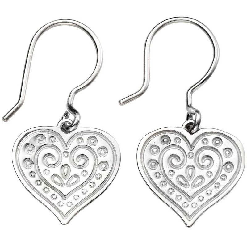 Boucle d'oreille coeur en argent 925/1000