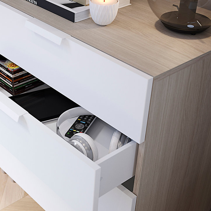 Lot de 2 tiroirs blancs GoodHome Atomia H. 18,5 x L. 74,4 x P. 50 cm
