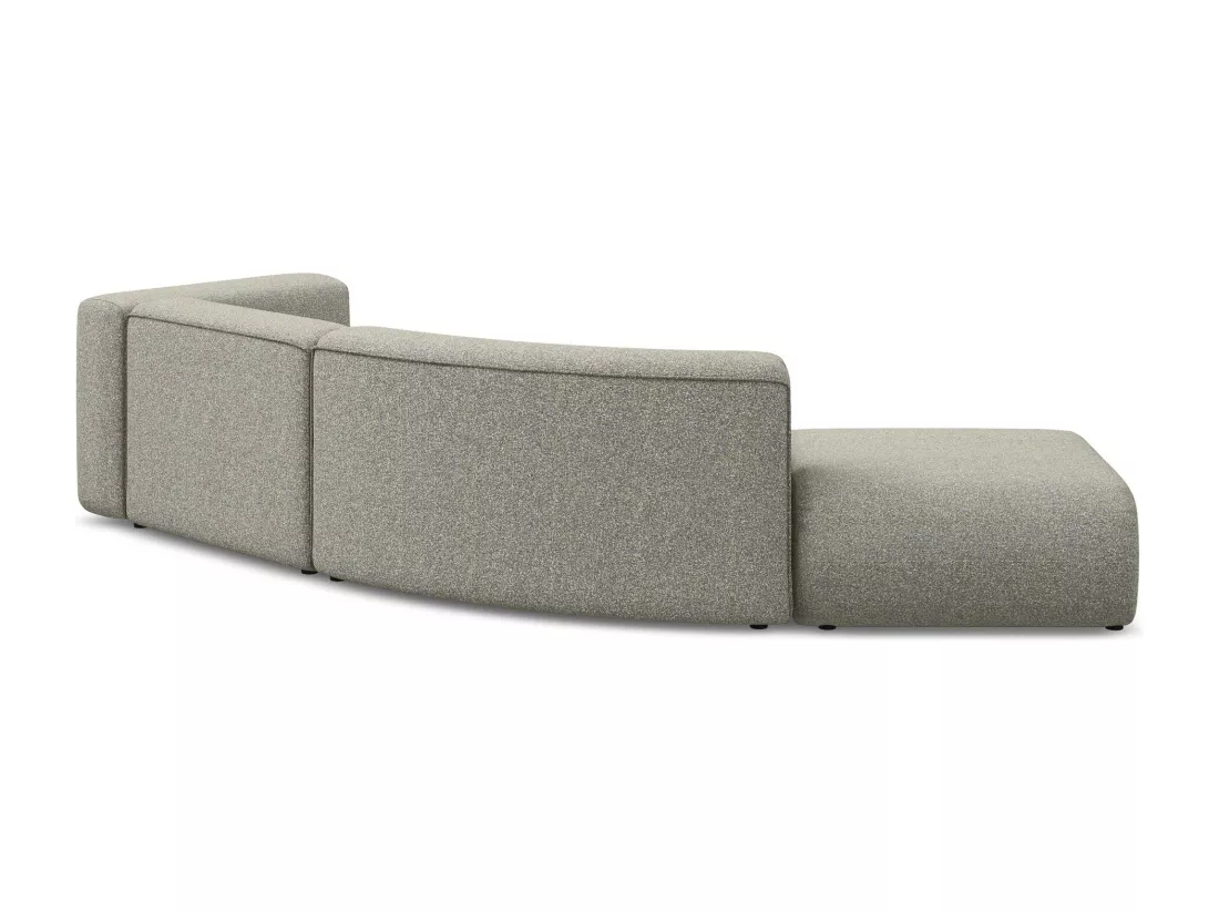 Canapé modulable 4 places gauche en tissu texturé - beige foncé - EKAHI