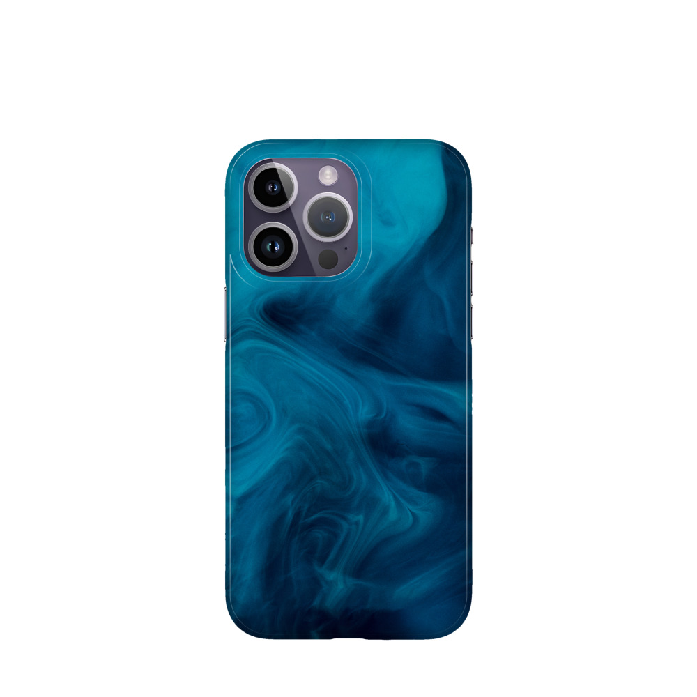 iPhone 14 Pro Max Kunststoff Hülle Mystic Marmor - Blau