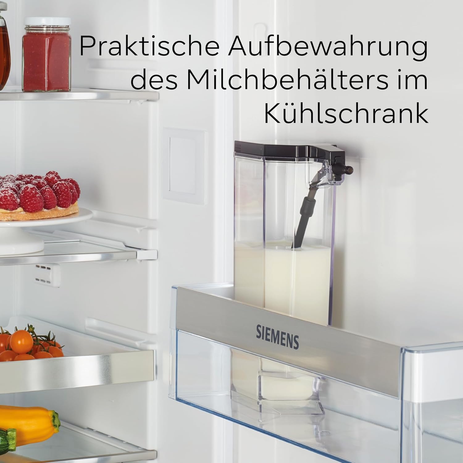 Siemens Kaffeevollautomat EQ500 integral TQ517D03, viele Kaffeespezialitäten, Milchaufschäumer, integr. Milchbehälter, 2-Tassen-Funktion, automat. Dampfreinigung, 1500 W, edelstahl/klavierlack schwarz