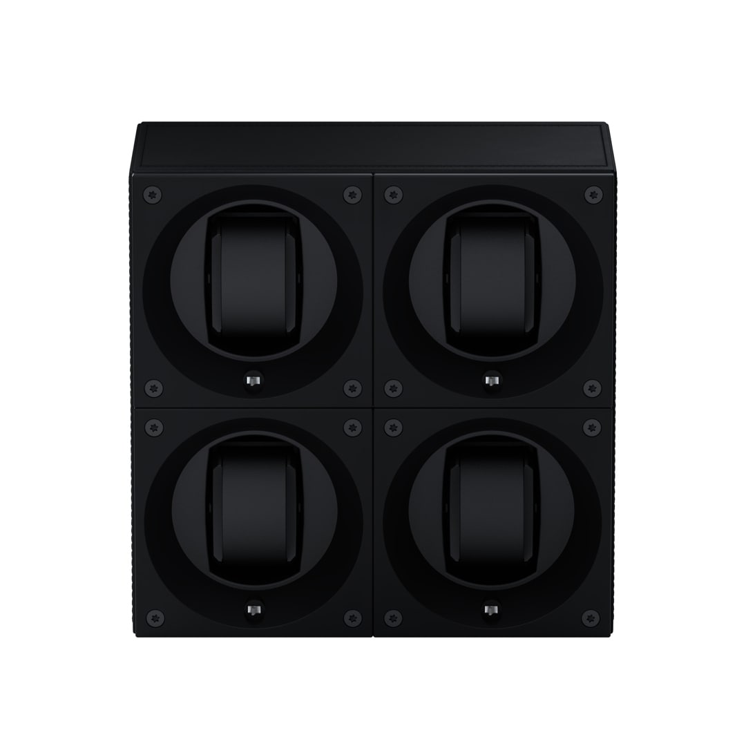SwissKubik Masterbox Leder Schwarz - 4 Uhren