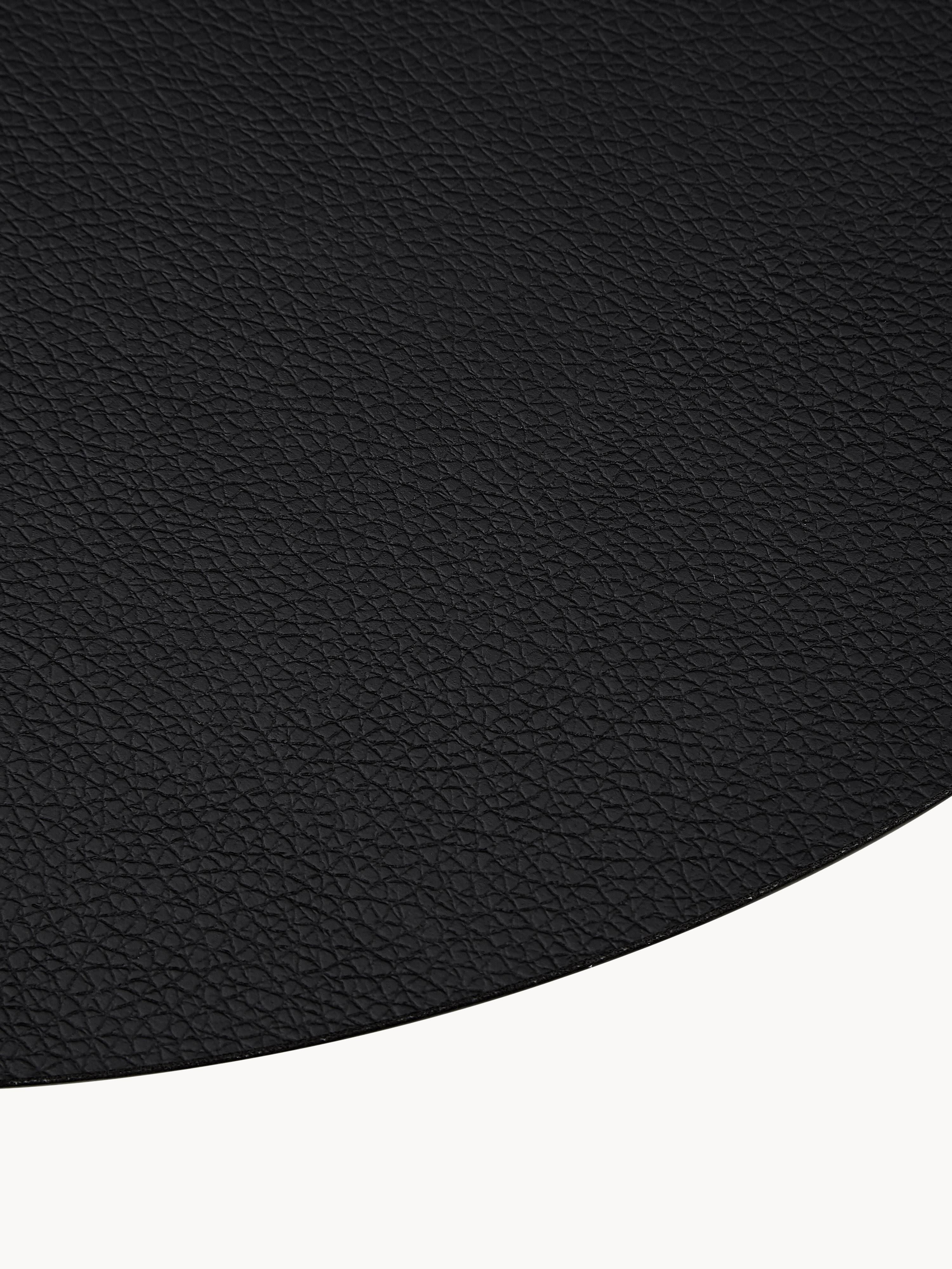 Ronde kunstleren placemats Pik, 2-delig