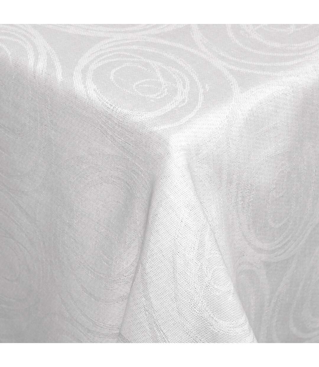 Nappe rectangle 150x350 cm Jacquard coton SPIRALE orange papaye