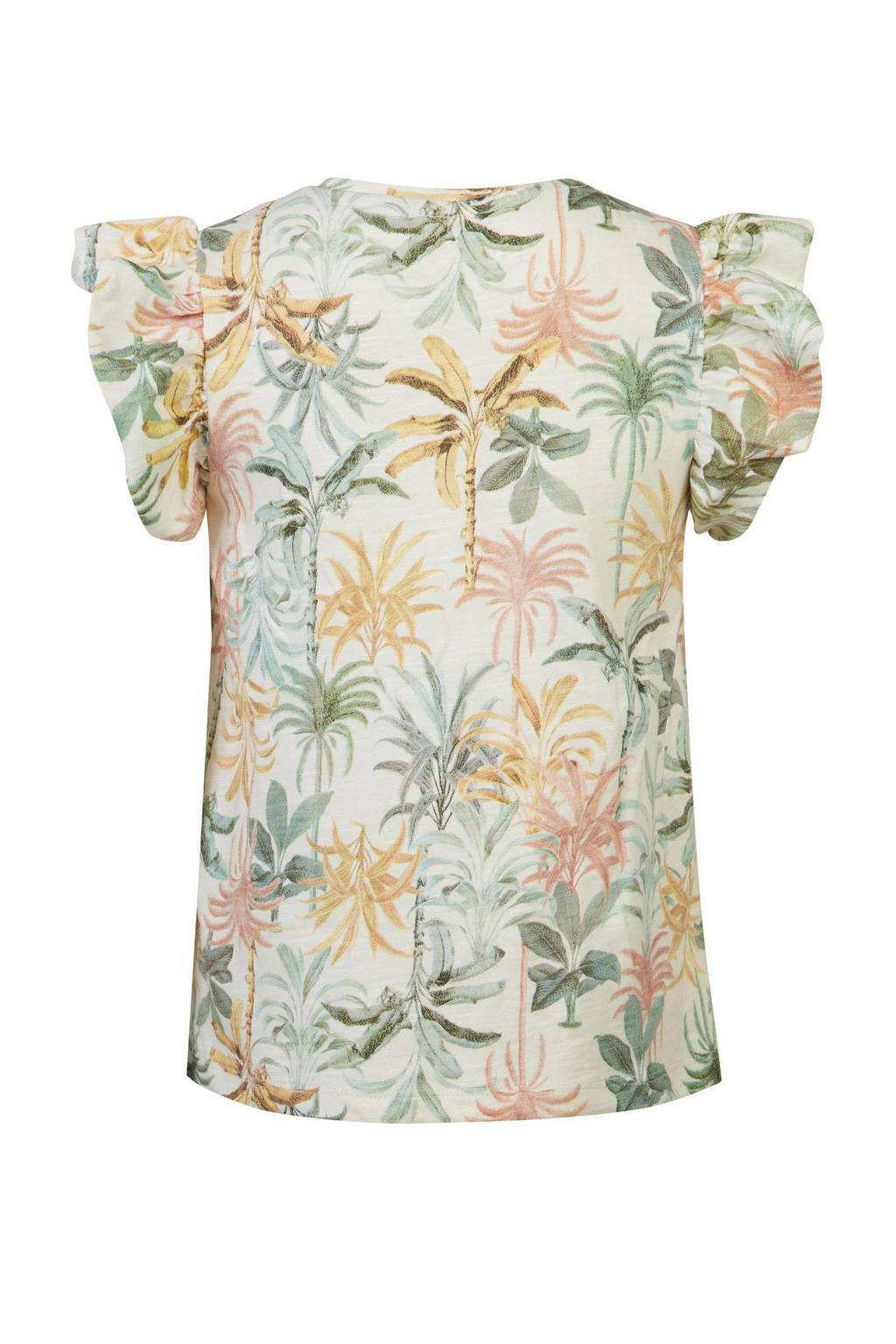 Noppies top Posey met all over print en ruches ecru