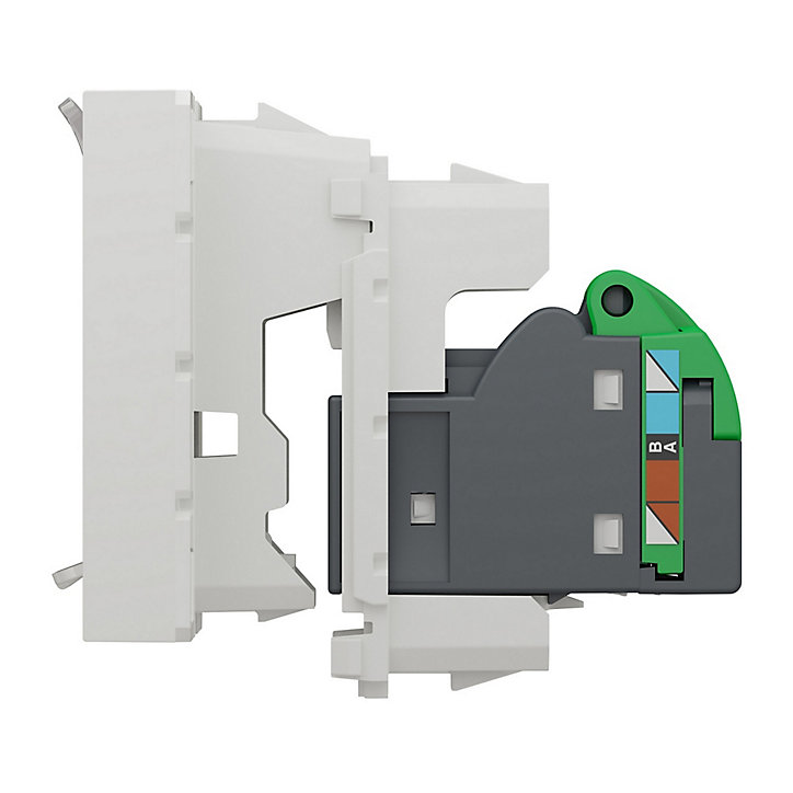 Mécanisme prise RJ45 2 modules Schneider Electric Unica Pro blanc