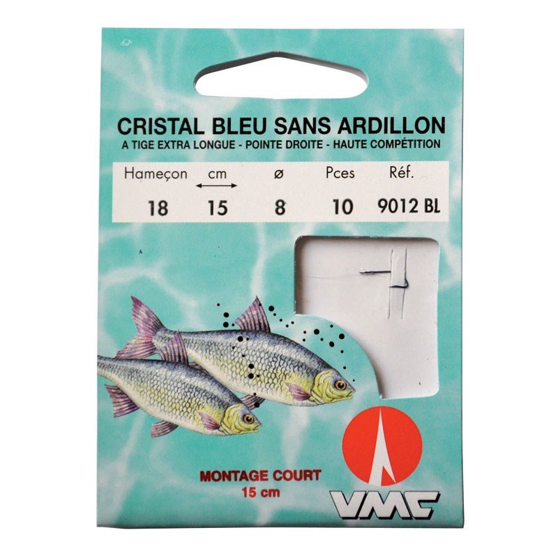 Hamecon Monte Coup Vmc Cristal Bleu Sans Ardillon - 15Cm - Par 10