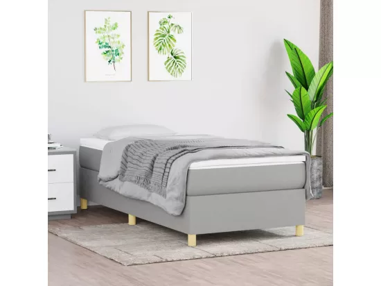 Sommier à lattes de lit Gris clair 100x200 cm Tissu
