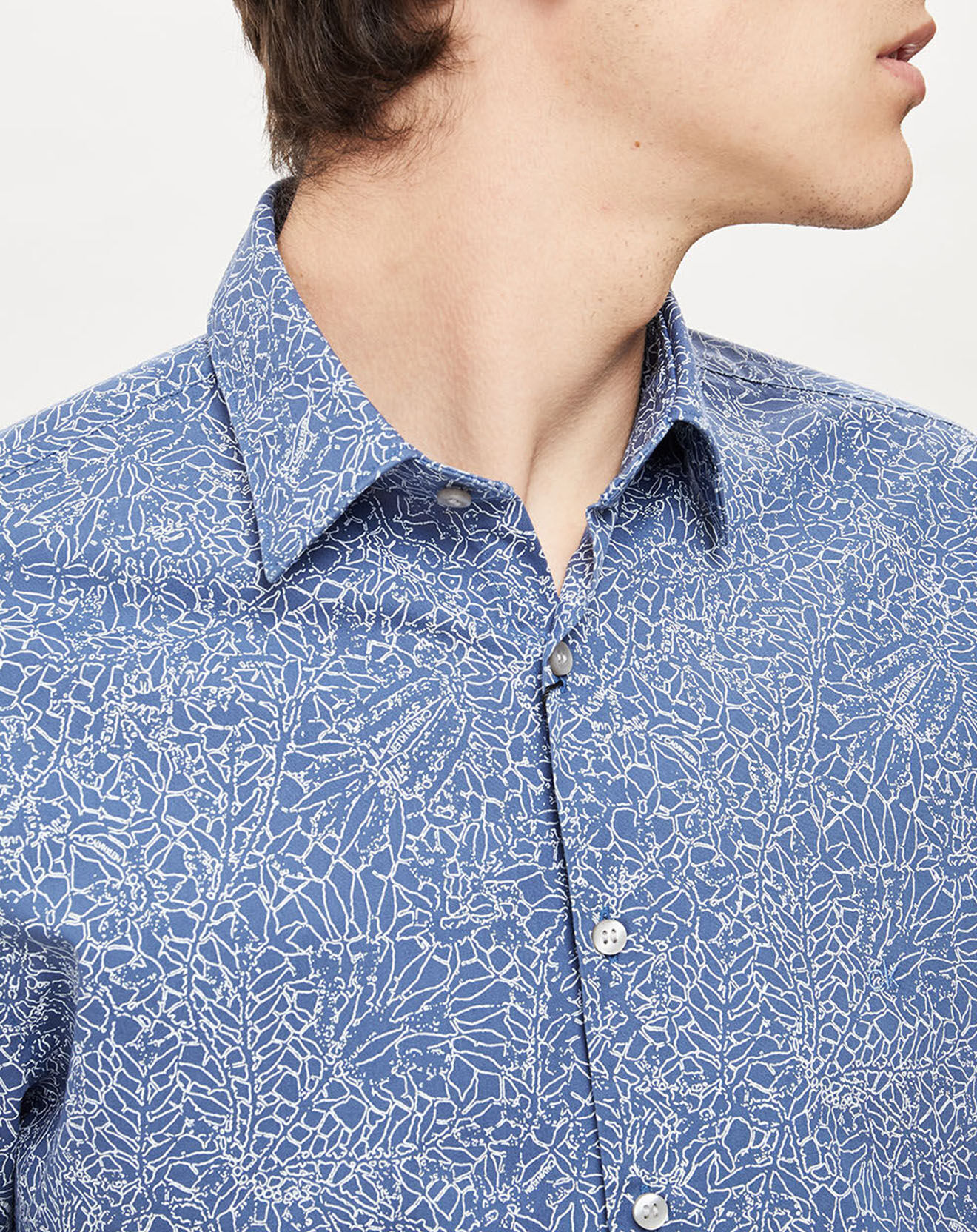 Calvin Klein Chemise slim Flower Print bleu moyen