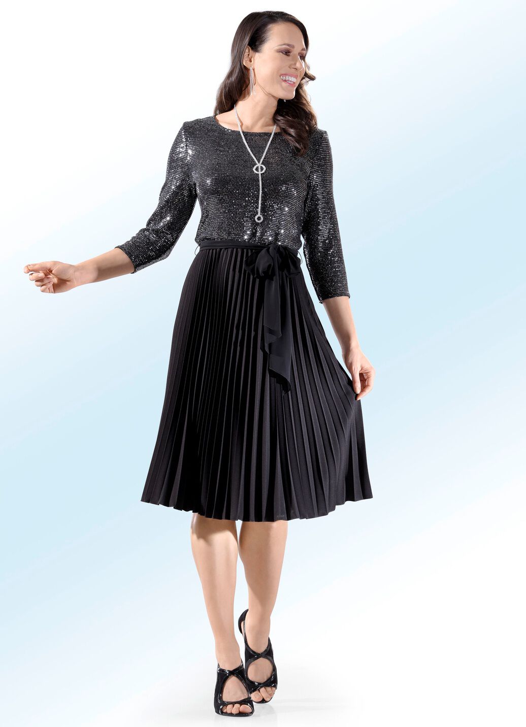 Kleid mit Chiffon-Bindeband