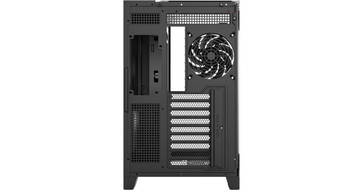 XYZ PC GearTesseract A-RGB midi tower behuizing  (Zwart | 2x USB-A | 1x USB-C | RGB | Tempered Glass)